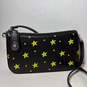 COACH COSMIC BLACK/MULTI HAPPY FACE STAR PRINT PENN BAG CN615